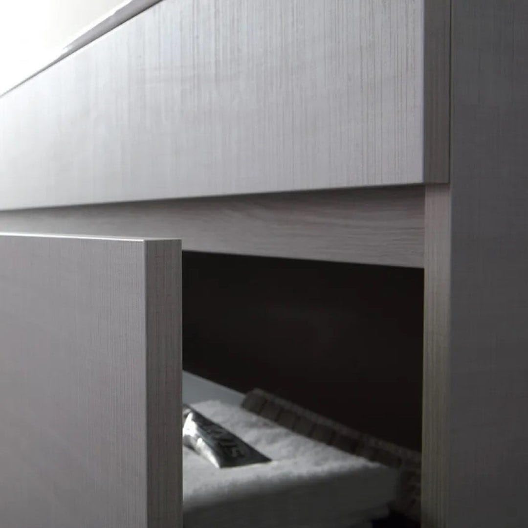 Kiamami Valentina - Mueble de baño suspendido de 80 cm con cajón, Lavabo de cerámica y Espejo de 80x60 Silvia