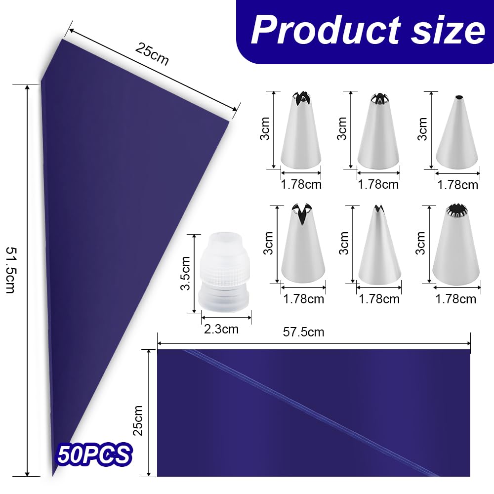 50 Sacchetti Per Pasticceria Monouso 52x25 Cm - Sac à Poche Grandi Per Decorare Torte E Cupcakes - Foto 10