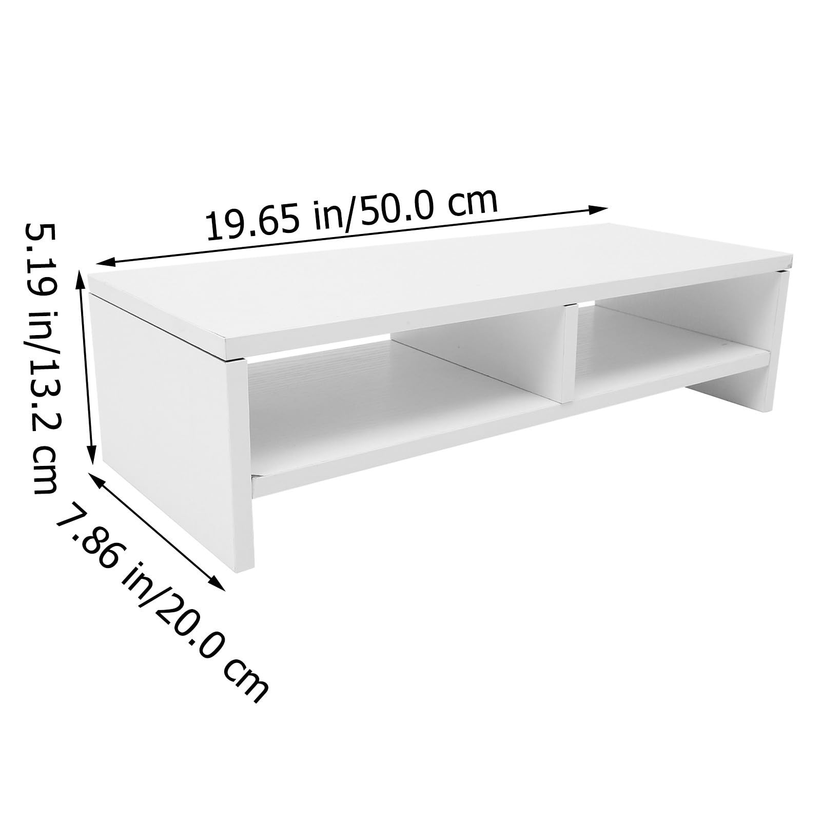 Hemobllo Supporto per Monitor da Scrivania in Legno Doppio Ripiano, Rialzo Organizzatore per Ufficio, Massimizza Spazio e Ordine sulla Scrivania