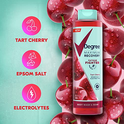 Degree Maximum Recovery Body Wash And Soak Post-Workout Recovery Skincare Routine Tart Cherry + Epsom Salt + Electrolytes Bath And Body Product 22 Oz, Pack Of 4 #TOP5