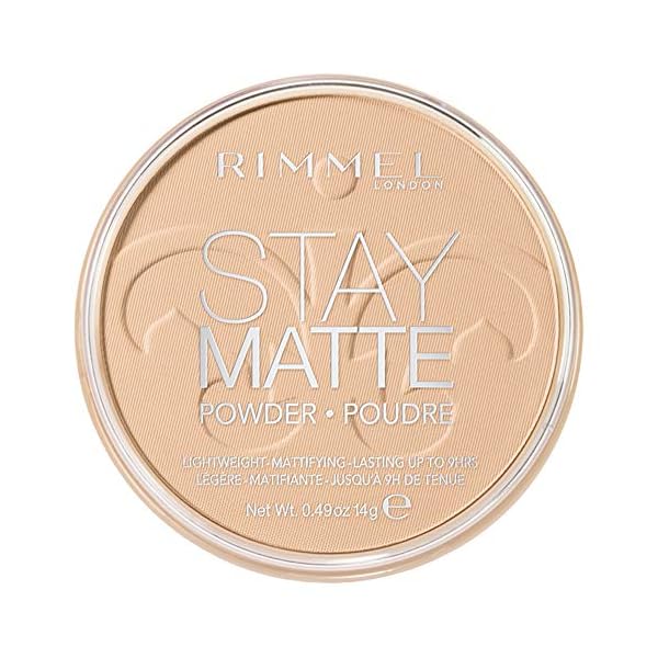 Rimmel London Stay Matte - 011 Creamy Natural - Pressed Powder, Lightweight, High Coverage, Shine Control, 0.49oz