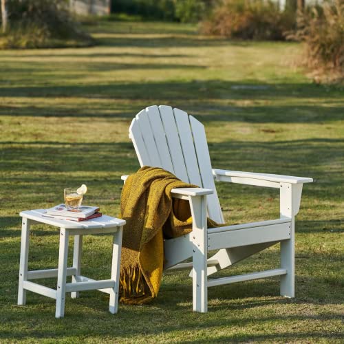 Kisun White Outdoor Side Table Weather Resistant Hdpe Adirondack Table (White) #TOP6
