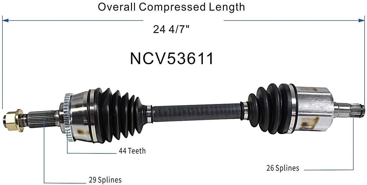 GSP NCV53611 CV Axle Shaft Assembly - Left Front (Driver Side), black
