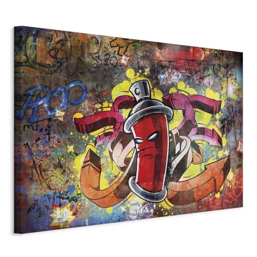 Tableau moderne 120x80 cm graffiti multicolore pour une décoration murale de salon