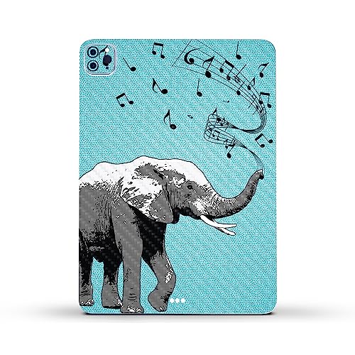 Image of MightySkins Carbon Fiber Skin Compatible With Apple iPad Pro 11 inch M2 4th Gen (2022) Full Wrap Kit - Musical Elephant | Protective, Durable Textured Carbon Fiber Finish | Easy To Apply | Made in the USA
