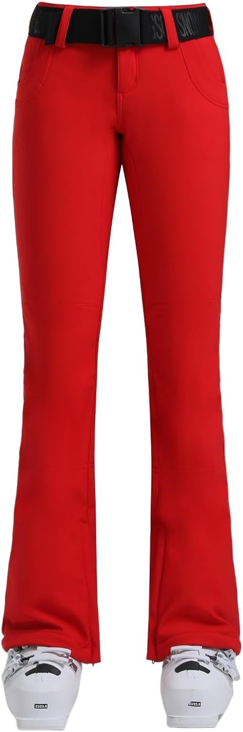 GSOU SNOW Ski Pants Women Slim Snow Pants Waterproof Windproof Warm Womens Snowboard Pants for Winter Sports