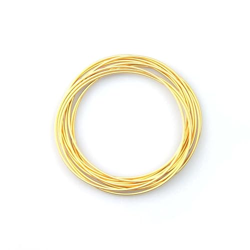 Gold Guitar String Coil Bracelets Stack Stainless Steel Set Layered Thin Set of 10-60 Strings (Set of 10 Strings)
