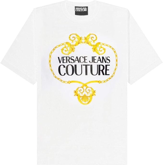 Versace Maglietta Logo Barocco Jeans Couture SS20 bianco M : Amazon.it:  Abbigliamento