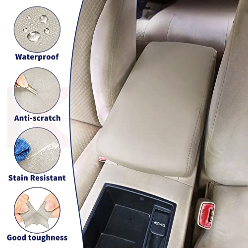 Kbh Auto Center Console Armrest Cover For Toyota Camry 2007-2011 Vinyl Microfiber Leather Console Replacement Trim Bisque Tan (Without Lid) #TOP3