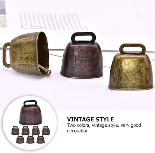 Miniatura 3 de Yardwe Campanas de cobre para pastoreo de vaca vintage, campanas de ganado, oveja, campanas colgantes, campanas de llamada fuerte, anti- accesorios