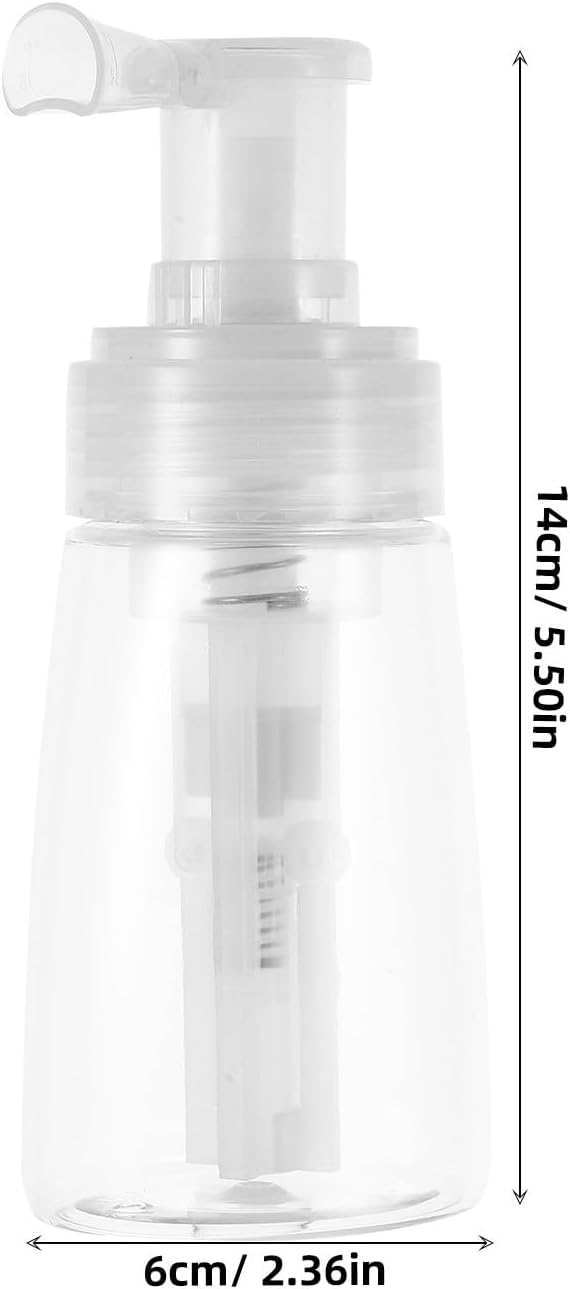 TEHAUX Refillable Powder Spray Bottle - Portable Dry Shampoo & Body Powder Applicator - Fine Mist Pump Sprayer for Hair Fibers, Talcum & Makeup - Clear Travel Container Large 140ml