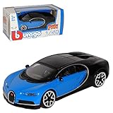 Aus Metall mit Plastikteilen Bburago Bugatti Chiron Coupe Mittel Blau mit Schwarz Ab 2016 1/43 Modell Auto