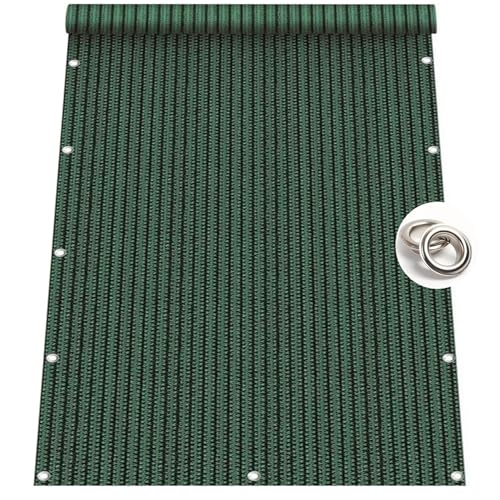 Pantalla Privacidad Balcon 50 x 220 cm Bloquea El Viento,La Lluvia y Los Rayos UV Pantalla PES para Balcón con Cuerda y Bridas para Jardín Balcón, Verde Oscuro