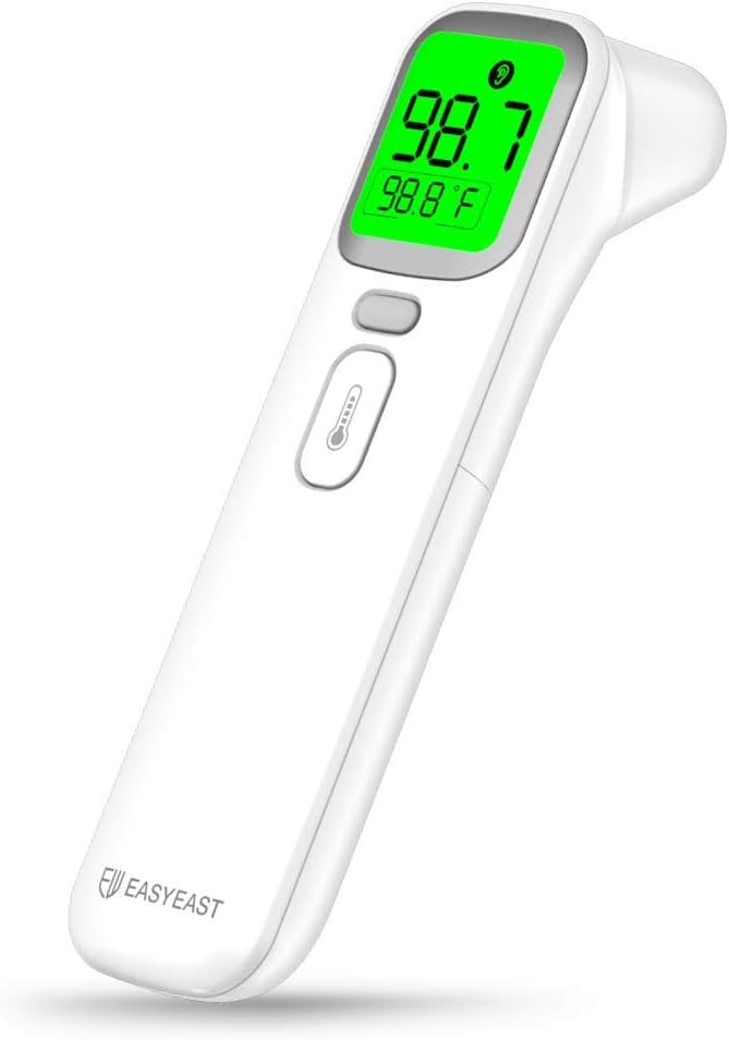 EasyEast Touchless Infrared Forehead Thermometer, Smart Digital Screen, Fast Reading Detection, No Battery Included