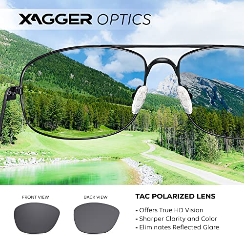 Image of Polarized Brow Bar Aviator Sunglasses for Men Pilot Military Style Metal Frame Driving Shades UV400