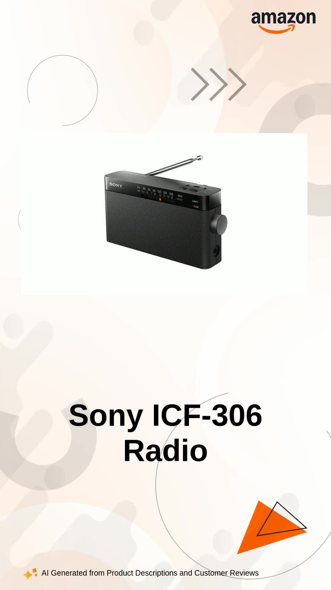 Sony ICF-306 Portable AM FM Radio - Black : Amazon.in: Electronics
