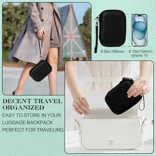 Image of Teyomi Case Compatible with NELKO P21, for NIIMBOT D110, for JADENS D110 Label Maker with 3 Roll Label Tape(Label Paper 1 /2 inch x 1 1 /2 inch (12mm X 40mm))-Hard Shell Storage Bag-Black