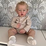 Pinky Reborn Baby Doll Boys 28 Inch Lifelike Newborn Baby Dolls, Weighted Cloth Body Dolls Toy Birthday Gift for Age 3+