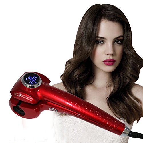 SexyBeauty Professional LCD Display Hair Curling Iron Automatic Styling Curl Machine (Red)