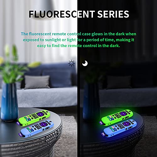 [3Pcs] Case for Roku Voice Remote Pro 2021(Only for 2021 Released), Anti Slip | Shockproof Silicone Protective Cover for Roku Voice Pro Remote Controller with Lanyard(Glow Blue+Glow Green+Red) - Thumbnail 7