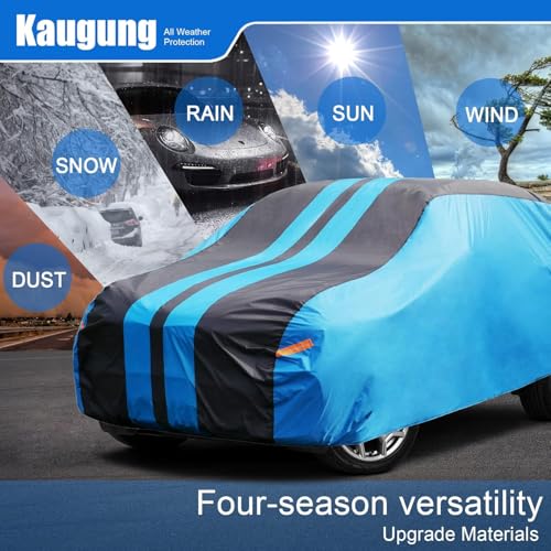 Image of Kaugung Car Cover Waterproof Custom Fit Volvo XC60 (2008-2025), Full Exterior Cover for Automobiles Lightweight Resistant Outdoor Sun UV Rain Dust Snow Wind Protection.