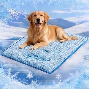 Dog Cooling Mat, Thick Cooling Mat for Extra Large Dogs with PCM & Thermochromic Tech, Dual-Sided Durable Waterproof Cool Dog Bed Mat, Q-Max>0.5, Machine Washable, Non-Toxic – XL(78cm x 109cm)