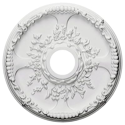 Ekena Millwork CM18SE Antioch Ceiling Medallion, 18"OD x 3 1/2"ID x 1 3/8"P (Fits Canopies up to 3 1/2"), Factory Primed