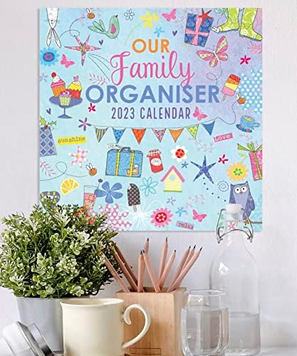 2023 Family Organiser 12 Month Wall Calendar. No Plastic. Monthly Weekly and Daily Schedule Planner, Meal Planner, Home Organiser with Five Columns