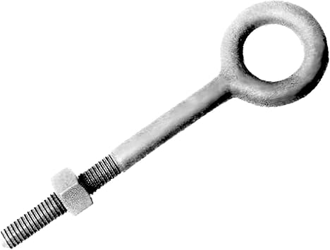Heavy Duty Forged Eye Bolt with Nut - 10 Pack 1/2" X 8" Galvanized Eye Bolts with 3" Thread, 2200 lbs Working Load Limit