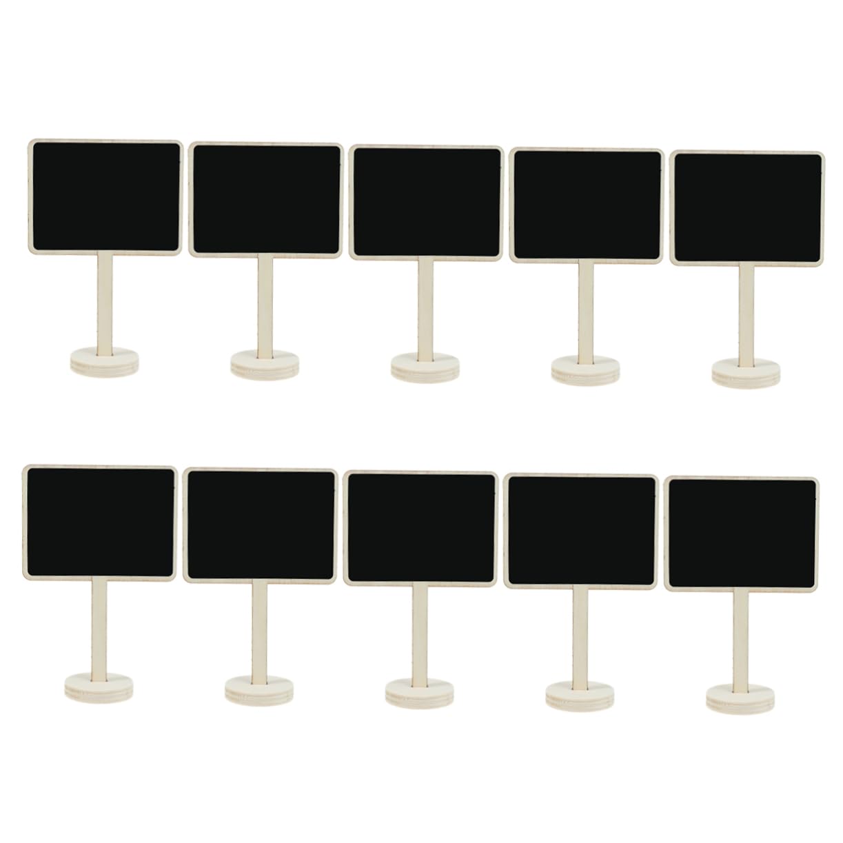 HOMSFOU 10 Pcs Square Labels Blackboard Wooden Message Board Stand for Wedding Decorations Small Chalkboard Stand for Party Office School Memo Board