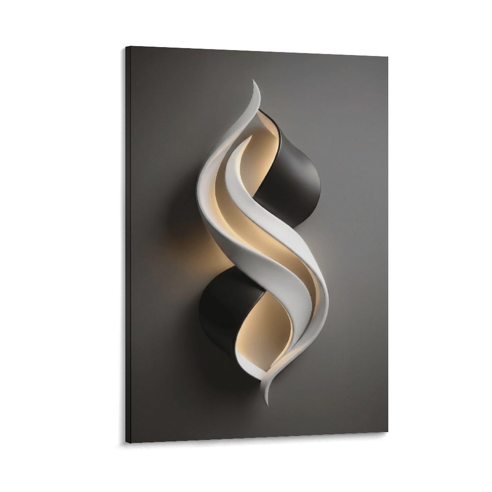 XPASHIQWC Black-White Spiral Shape Poster Artwork Giclee Canvas Prints Modern Wall Art Picture Wall Hanging for Office Gym Living Room Decor 20x30inch(50x75cm)