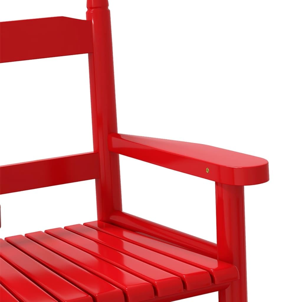 vidaXL Mecedora para Niños de Madera Maciza de Álamo Roja - Exterior y Jardín, Pequeña
