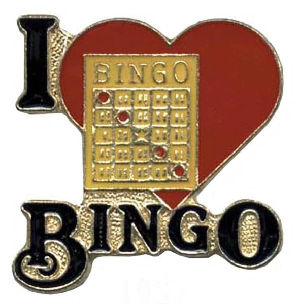 I Love Bingo with Bingo Card Bike Motorcycle Hat Cap Lapel Pin HP1987
