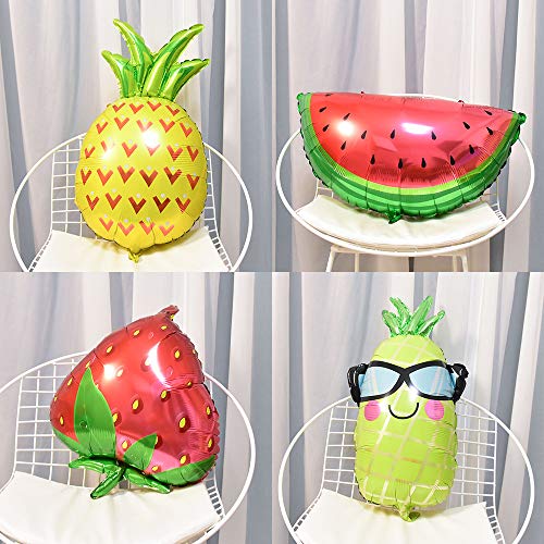 Fruit Foil Balloon Colorful Pineapple Watermelon Strawberry Lemon Helium Hawaii Party Balloons For Wedding Birthday Baby Shower Holiday Summer Luau Party Decorations Supplies Huge Balloons 8 Pack #TOP5