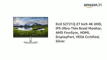 Dell S2721Q 27 Inch 4K UHD, IPS Ultra-Thin Bezel Monitor, AMD