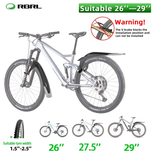 Rbrl Bike Fender Set Adjustable Mtb Mud Guard, Thicken And Widen Universal 24-29 Inch Bicycle Fenders, Full-Suspension Bike/Ebike/Mountain Bike Fenders, Against Splashing Water And Dust #TOP2