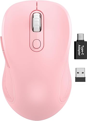 Miniatura 22 de Trueque - Ratón inalámbrico para laptop, ratón de computadora ergonómico de 2.4GHz con botones de atrás y adelante, 3 niveles de DPI ajustables, 6