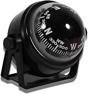Kodrily Car Compass Marine Dash Mount, LED Boat Compasses with Adjustable Mounting Bracket, Outdoor Marine Compass for Boats Cars 3.4 x 2.9 x 2.4IN