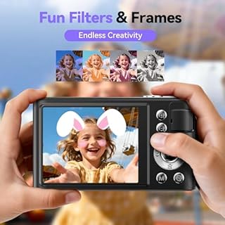 Macchina Fotografica Digitale 4K 48MP: Compatta con 16X Zoom - Fotocamera Vlog 1080P con Scheda 32GB Bambini e Bambine & Studenti & Principianti - Nero Camera