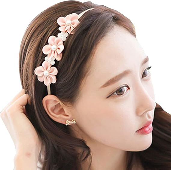 カチューシャ 花付き パール付き オレンジ カチューシャ ヘアバンド 通販 カチューシャ 花付き パール付き オレンジ カチューシャ ヘアバンド 通販