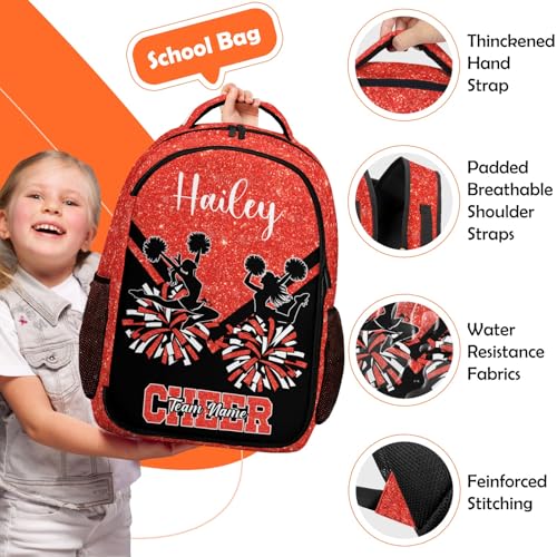 Cheerleading Backpack, Customised with Personalised Names, Suitable for Boys and Girls Teams – Back-to-School Gift (red)3