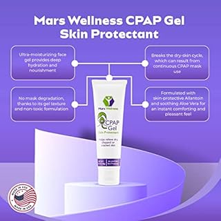Mars Wellness CPAP Gel Skin Protectant – Soothing and Made in USA – 1oz Before and After CPAP Mask Nose Mask Sealant – Ideal for Dry, Chapped, Cracked Skin - 1 Pack