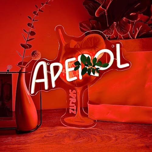 Cocktail LED Neon Light, Vibrant Orange Italian Drink Wall Art