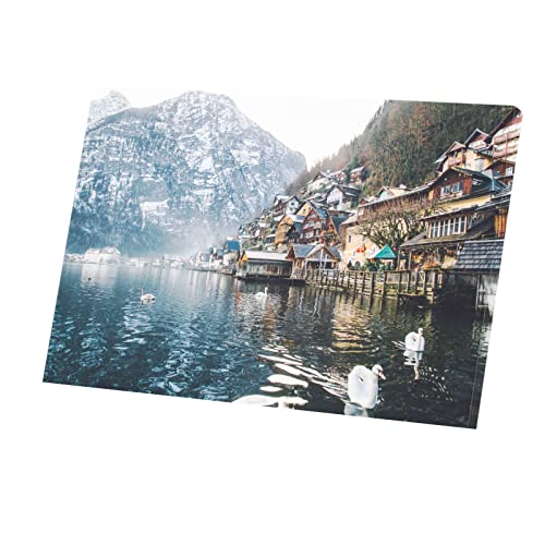 Tableau Ville au Pied des Glacier Salzkammergut Autriche Toile Imprimée 60x40cm