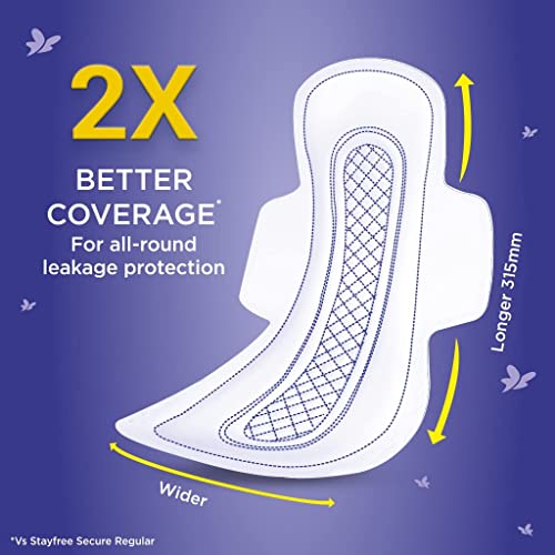 Image of Stayfree Dry Max All Night Sanitary Napkins for women, 28 Pieces
