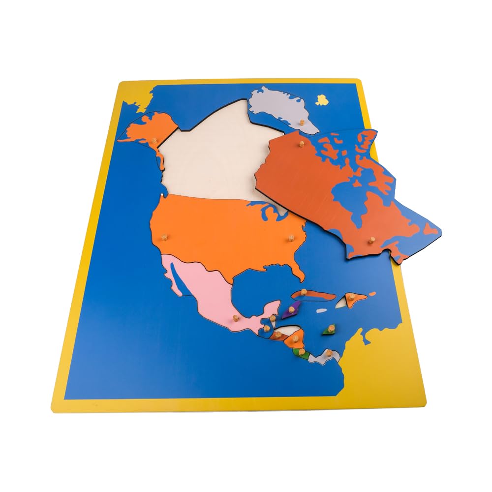 Puzzle Map of North America - MONTESSORI GEOGRAPHY MATERIALS
