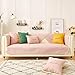 Sofá en Forma de U Couch Coat Cubierta de sofá para sofá de Tela/sofá de Cuero,Bordado de Hojas de Arce,Funda de sofá Antideslizante,sofá universales Modernos-Rosa_Funda de Almohada de 45 * 4