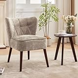 GarveeHome Accent Chairs for Living Room, Mid-Century Wooden Fabric Living Room Chairs, Side Chairs for Living Room, Bedroom, Reading Nook