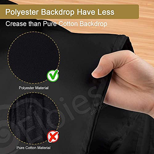 Image of Eloies Professional (Heavy Duty Thick Lekra Polyester Fabric) Black Backdrop for Photography Video Making Photoshoot Background for Photography Recording Photo, Photoshoot (4 Feet x 8 Feet.)