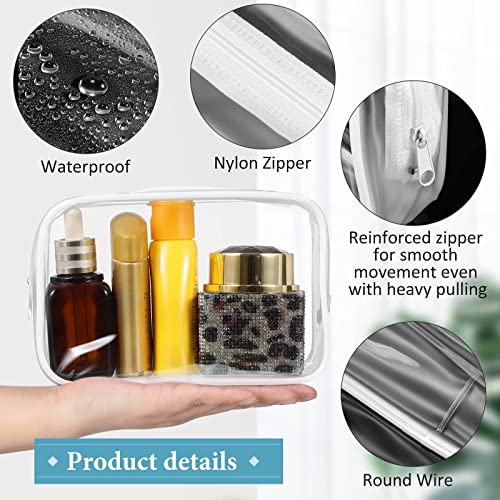 12 Pieces Clear Cosmetics Bag Pvc Zippered Clear Toiletry Carry Pouch Portable Cosmetic Makeup Bag Waterproof Makeup Bag Vinyl Plastic Organizer Case For Vacation Bathroom (White,Medium) #TOP3
